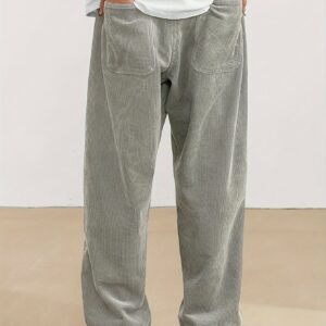 Pantalon en velours côtelé pour homme avec poches - Braun