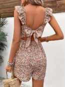 Zena - Combinaison sans manches avec imprimé floral et détail nœud