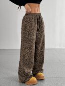 Rhoda - Pantalon de survêtement à cordon de serrage imprimé léopard pour femmes