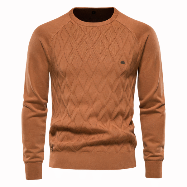 Pull tricoté à motif losanges pour homme - Adam – Image 2
