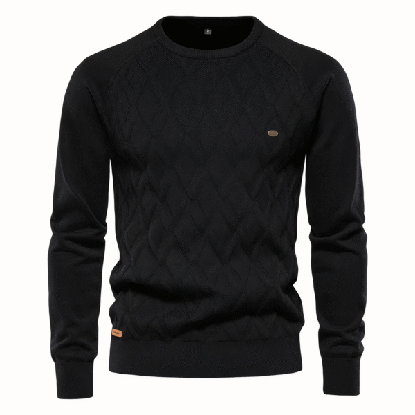 Pull tricoté à motif losanges pour homme - Adam – Image 3