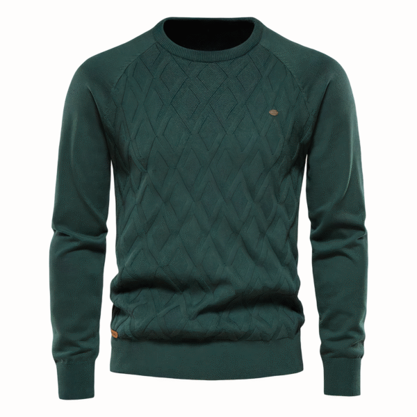 Pull tricoté à motif losanges pour homme - Adam – Image 4