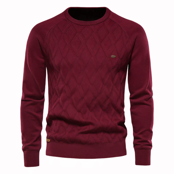 Pull tricoté à motif losanges pour homme - Adam – Image 5