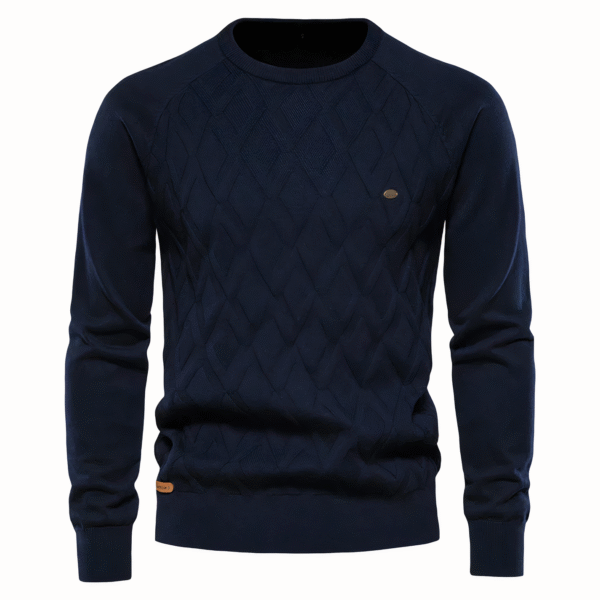 Pull tricoté à motif losanges pour homme - Adam – Image 6