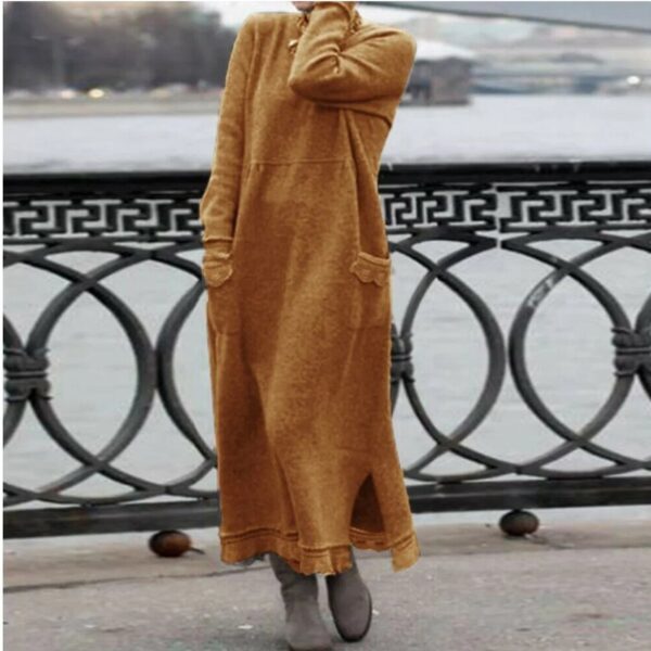 Penelope - Robe d'hiver à col rond et manches longues – Image 2