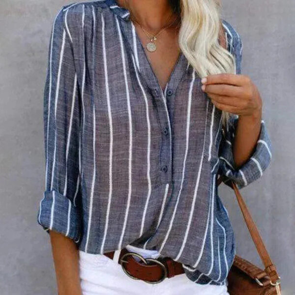 Melinda - Chemise à manches longues avec motif rayé – Image 2