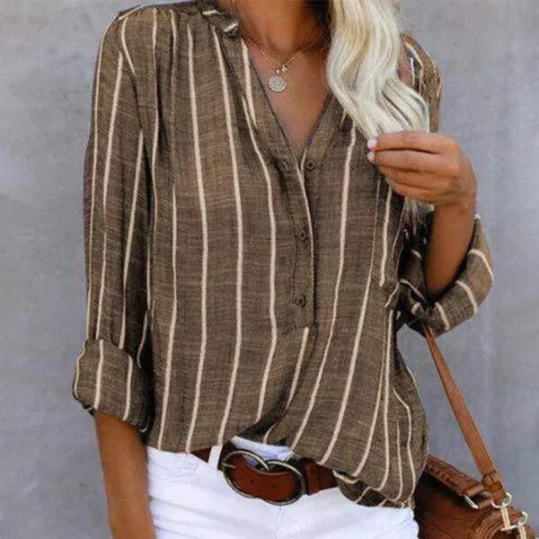 Melinda - Chemise à manches longues avec motif rayé