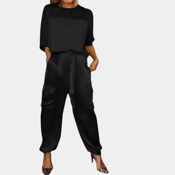 Danika - Ensemble chic en satin élégant [haut+pantalon] – Image 5
