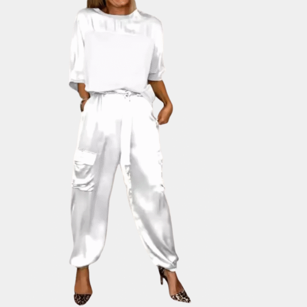 Danika - Ensemble chic en satin élégant [haut+pantalon]