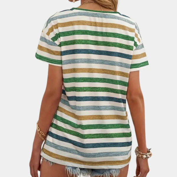 Charlotta - T-shirt décontracté à rayures pour femmes – Image 3