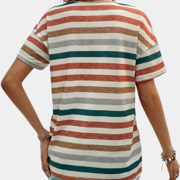 Charlotta - T-shirt décontracté à rayures pour femmes – Image 5