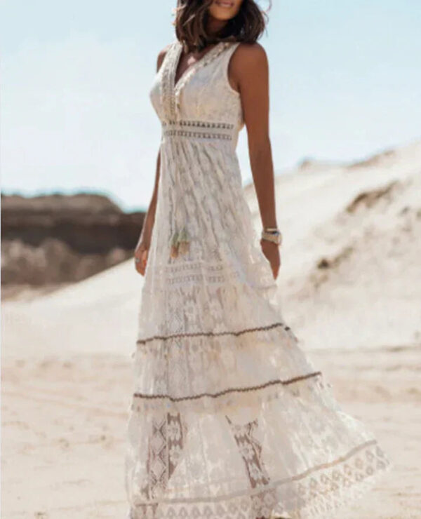 Reba - Robe bohème en dentelle sans manches – Image 4