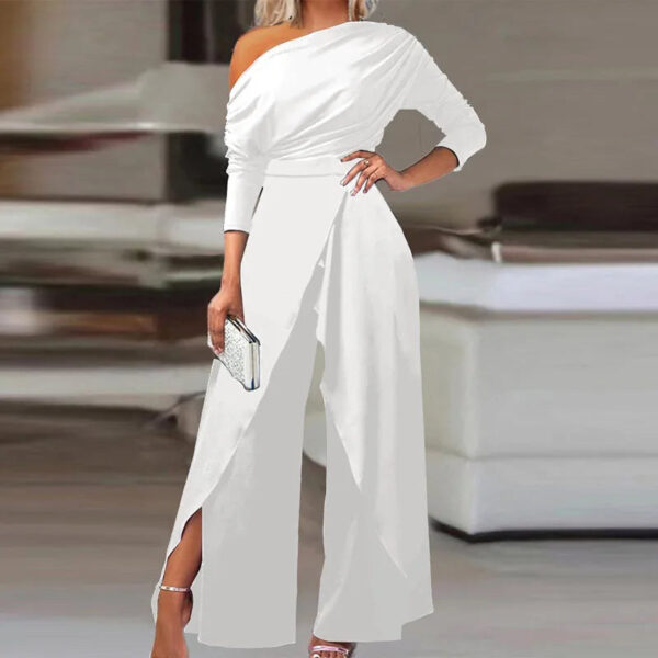 Sylvia - Combinaisons asymétriques à épaules froncées pour femmes – Image 2
