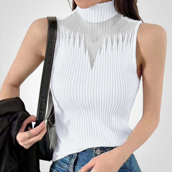 Brea - Haut court en tricot transparent avec col licou – Image 4