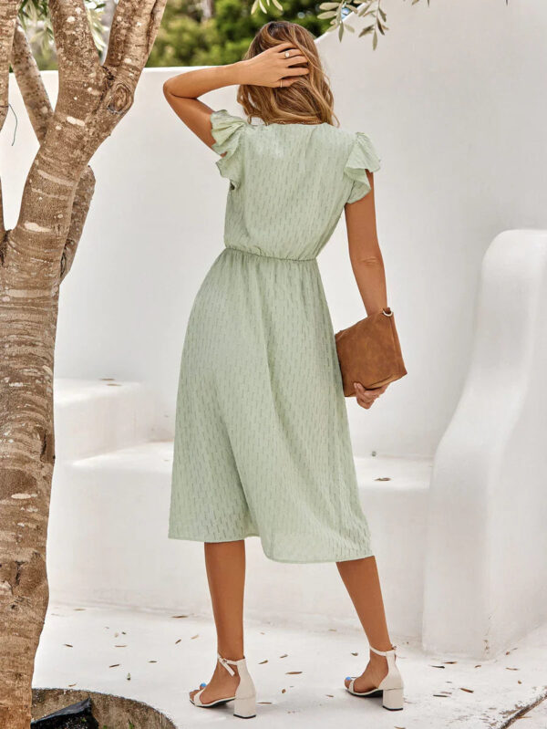 Luma - Robe en coton à col en V et manches flottantes – Image 6
