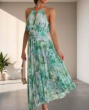 Louisa - Robe dos nu avec motif floral et ceinture