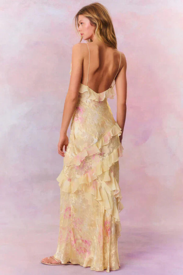 Elaine - Robe longue imprimée sans manches pour femme – Image 4