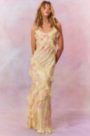 Elaine - Robe longue imprimée sans manches pour femme