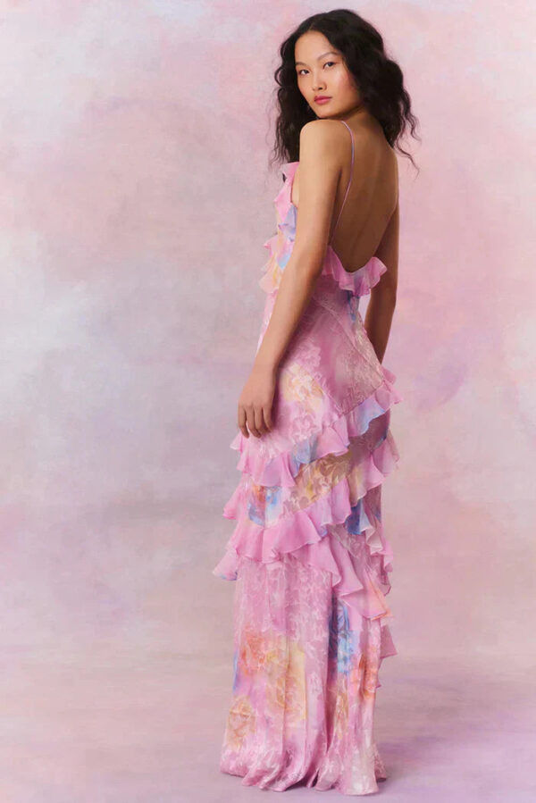 Elaine - Robe longue imprimée sans manches pour femme – Image 2