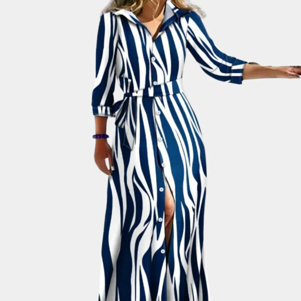 Isabella - Robe longue imprimée élégante avec ceinture – Image 3