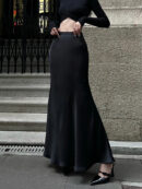 Bertha - Jupe slim en satin de soie