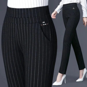 Mildred - Pantalon stretch rayé pour femme