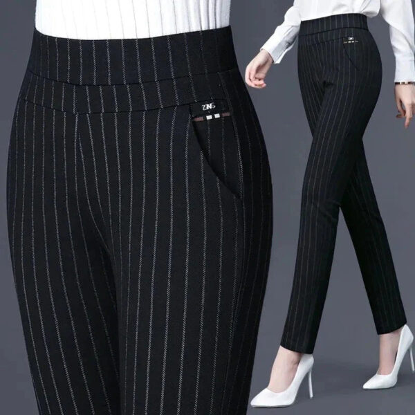 Mildred - Pantalon stretch rayé pour femme