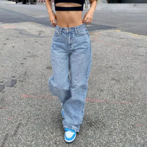 Sibella - Pantalon en jean baggy chic
