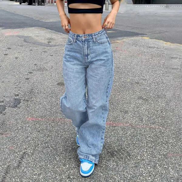 Sibella - Pantalon en jean baggy chic