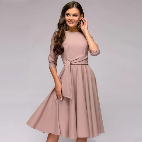 Amanda - Robe trapèze à manches longues pour femmes – Image 3