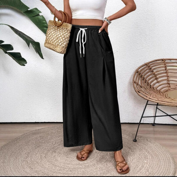Jiselle - Pantalon décontracté à jambe large et taille à cordon – Image 2