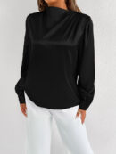 Elvira - Blouse élégante à col montant et manches longues
