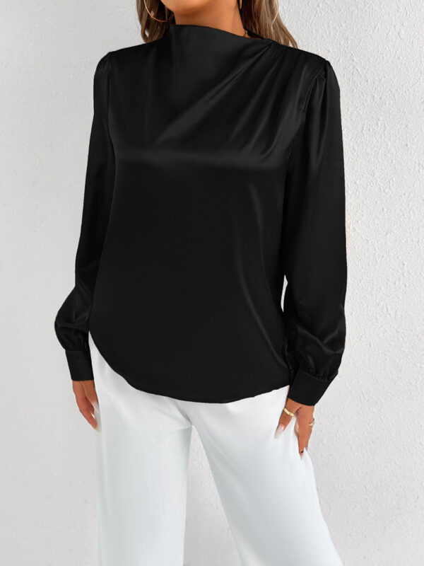 Elvira - Blouse élégante à col montant et manches longues – Image 2
