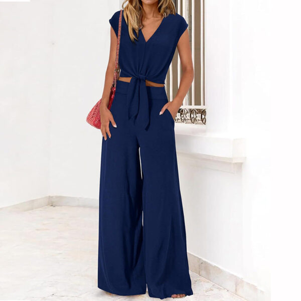 Analise - Ensemble élégant avec top et pantalon taille haute à jambe large – Image 2