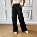 Emerald - Pantalon élégant à jambe large et taille décontractée à cordon