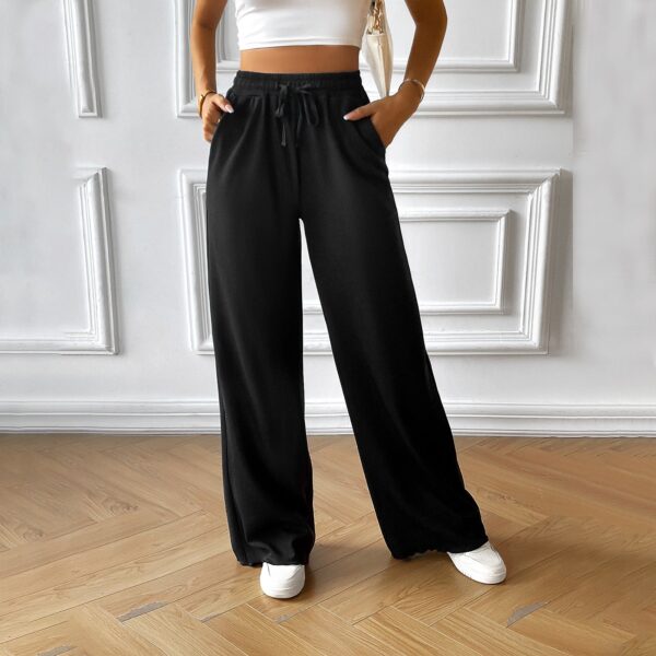 Emerald - Pantalon élégant à jambe large et taille décontractée à cordon – Image 2