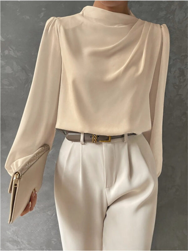 Emmeline - Blouse élégante à col montant et manches longues – Image 3