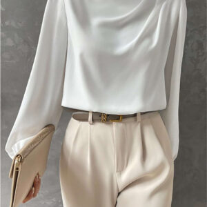 Emmeline - Blouse élégante à col montant et manches longues