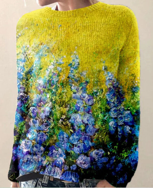 Sofia - Pull tricoté pour femme avec imprimé floral 3D – Image 2