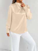Elvira - Blouse élégante à col montant et manches longues