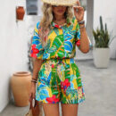 Karissa - Ensemble élégant avec polo fleuri et short
