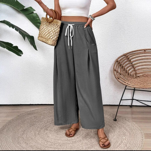 Jiselle - Pantalon décontracté à jambe large et taille à cordon – Image 3