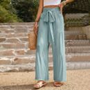 Emberly - Pantalon large taille haute avec lien à nouer et style ample