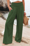 Lucretia - Pantalon taille haute en coton et lin