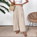 Jiselle - Pantalon décontracté à jambe large et taille à cordon