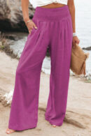Lucretia - Pantalon taille haute en coton et lin