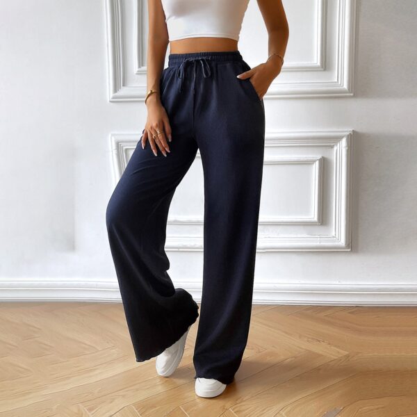 Emerald - Pantalon élégant à jambe large et taille décontractée à cordon – Image 4