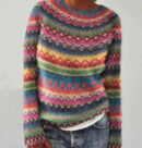 Gia - Pull tricoté à la mode avec col en O