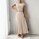 Chiara - Ensemble élégant avec crop top ajusté à taille froncée et jupe fluide