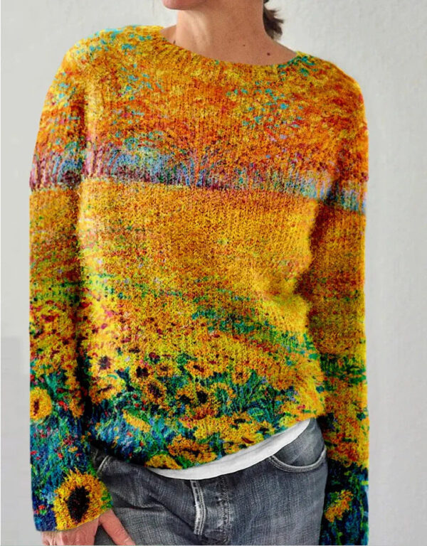 Sofia - Pull tricoté pour femme avec imprimé floral 3D – Image 4
